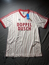 Vintage Adidas FC Köln 1982-85 Doppel Dusch White and Red Soccer Jersey Size L picture