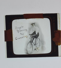 1895 Antique Bicycle Advertising Lantern Slide T.H. McAllister 49 Nassau St NYC picture