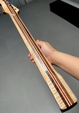 Handmade Unique 7 Pieces Ebony Jumbo 22fret Flame Maple Electric Guitar Neck picture
