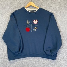 Vintage Apple 90's Cottage Sweatshirt Women's Large Crewneck Pullover Teacher picture