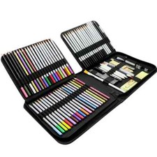 83pc Professional Drawing Artist Kit Pencils Sketch Charcoal Art Set Adults Bag picture