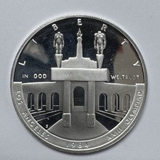 1984-S Los Angeles Olympics $1 Commemorative Proof Silver Dollar Coin 90% picture