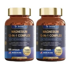 2 bottles Totaria Magnesium 12-in-1 Complex 700mg 12 Active 120C Muscle & Rel picture