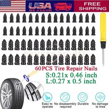 60PCS Car Vacuum Tire Repair Nail Rubber Screw Nails+ Screwdriver Tool Set w/Box picture