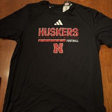 NEW Adidas Nebraska Cornhuskers Football Training Shirt - Mens Large. $40 picture