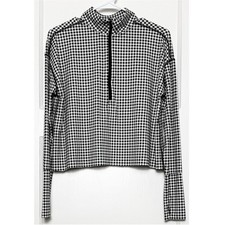 THE GREAT X EDDIE BAUER Gingham 1/2 Zip Mockneck Outdoor Athletic Pullover Small picture