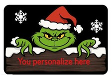 Personalized Hanging Metal Grinch Christmas Sign 8
