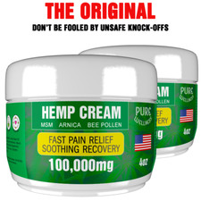 Hemp Oil Pain Relief - Works Fast - (2x 4oz) Made In USA | MSM Arnica Bee Pollen picture