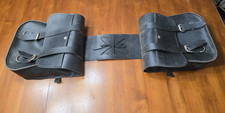 Vintage Willie & Max Black Motorcycle Lace-up Saddle Bags w/ Buckles -  Read picture