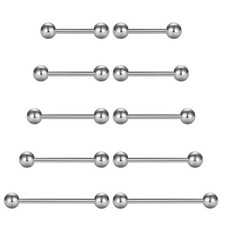 Tongue Rings Nipple Piercing Jewelry 14G Surgical Steel 10mm 12mm 14mm 16mm 1... picture
