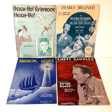 4 Vintage 1929,30s,41 Sheet Music Heigh-Ho Dearly Beloved Empty Saddles Harbor + picture