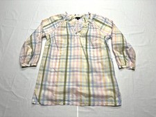 Talbot’s Women’s Blouse Gingham Tunic Soft Cottagecore Prairie Lightweight Small picture