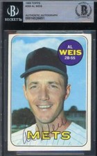 Al Weis Beckett BAS Signed 1969 Topps Autograph picture