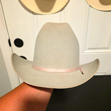 70s-80s Resistol Stagecoach Light Gray Felt Grey Hatband picture