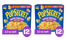 Pop Secret Movie Theater Butter Popcorn, 12 Ct (3 oz Bags) Pack of 2 picture