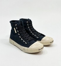 $790 Balenciaga Men’s Distressed Black Canvas Paris High-Top Sneaker EU 42 US 9 picture