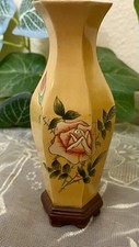 Hand Carved Chinese Haungyang Wood Vase picture