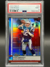 2009 Topps Finest - Tom Brady #29 Refractor PSA 9 MINT POP 27 picture