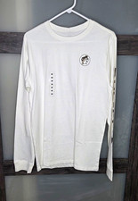 Buc-ee's Men's M White Long Sleeve Crew Neck Beaver Logo Graphic Cotton Tee picture