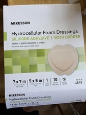 4 McKesson #4845 Hydrocellular Foam Dressings Silicone Adhesive With Border 7x7 picture