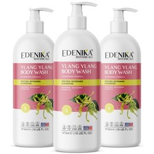 Edenika 3 Pack Ylang Ylang Body Wash Moisturizing Stress Relief Shower Gel 16 oz picture