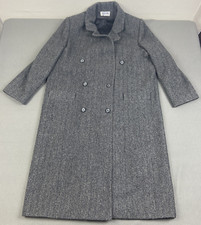 Vintage JG Hook Coat Womens XL Gray Herringbone Wool Double Breasted Union USA picture