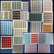 24 Vintage Soviet Stamp Sheets 1978-1991 Lot USSR Moscow Russia 900 Stamps Total picture