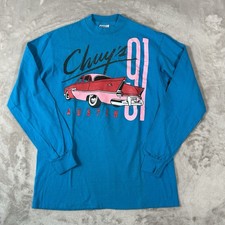 Vintage 1989 Chuy's Austin Texas Shirt L Single Stitch Car Graphic USA Made RARE picture