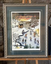 Vintage Joan Bayer Kopp Winterglow Signed Limited Edition Folk Art Print 69/500 picture