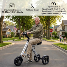 ES32 Electric Tricycle Adult, Topmate 24KM/H Foldable 3 Wheel Mobility Scooter picture
