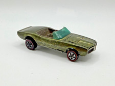 VINTAGE HOT WHEELS REDLINE 1967 OLIVE GREEN CUSTOM FIREBIRD BROWN INTERIOR picture