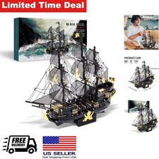 3D Metal Puzzle Black Pearl Pirate Ship DIY Craft Kit 307Pcs for Adults picture