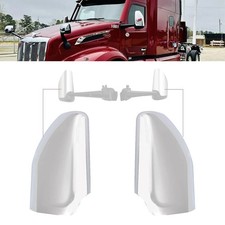 Replacement for New Peterbilt 579 2022-2024 Door Mirror Cover Chrome One Pair... picture