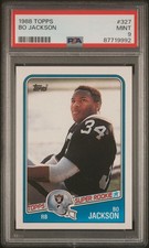 Graded 1988 Topps Super Rookie Bo Jackson #327 Rookie RC Card PSA 9 picture