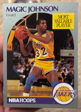 1990-91 NBA Hoops - Magic Johnson #157 MVP Los Angeles Lakers HOF picture