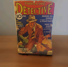 Thrilling Detective March 1937 Tom Curry Belarski Cove Pulp Book Mystery Crime picture