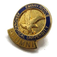 Vintage Embry-Riddle Aeronautical University Alumni Gold Tone Enamel Pin picture