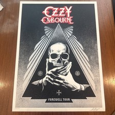 Ozzy Osbourne Farewell Tour Concert Poster Shepard Fairey Silver Obey Art Print picture