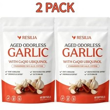 2-Pack  Resilia Aged Garlic Extract - Odorless Softgels, 60ct picture