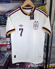 adidas Spain National Team Ferran #7 Soccer Jersey White Maroon Gold Men M picture