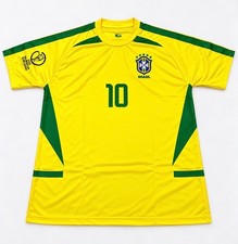 Brazil 2002 Style #10 Soccer Jersey –Retro Football Fan Shirt Yellow Size XL-NEW picture