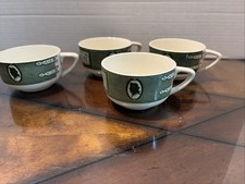 VTG Colonial Homestead by Royal Set of 4 Coffee Cups Green Transferware picture