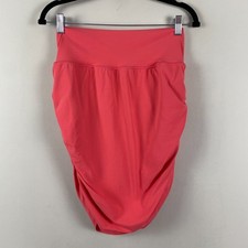 Athleta Transcend Skort Womens Large Ruched Coral Stretch Jupe Short picture