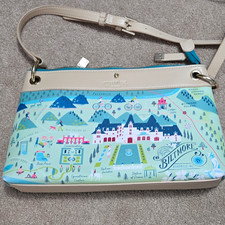 Spartina 449 Biltmore Map Pattern Crossbody Bag Zip, Detachable Strap picture