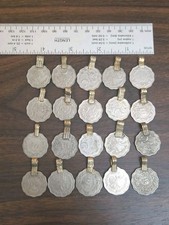 20 Vintage Kuchi Tribal Coins with Loops Original Condition 3/4