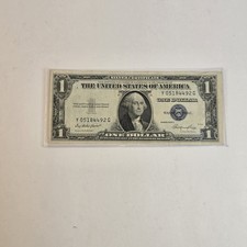 Series 1935 E One Dollar $1 Blue Seal Silver Certificate Note US Y 05184492G picture