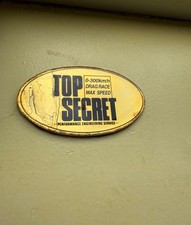 TOP SECRET GOLD 90s TRUNK EMBLEM BADGE RARE FOR SUPRA GTR R32 R33 NISMO REAR HKS picture