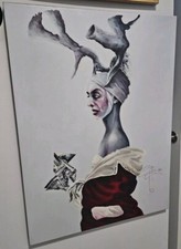 OIL ON CANVAS Jorge Luis gonzalez (YUQUE) 39X29IN Regalo Divino Certificated picture