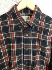 L.L.Bean Shirt Mens Medium Scotch Plaid Flannel Casual Camp Fish Hike Classic picture