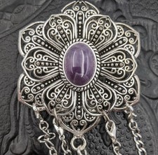 Victorian Filigree Silver Chatelaine with Waist Clip - 6 Stone Options picture